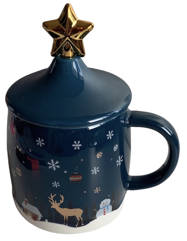 Cana Craciun cu capac si lingurita stea - Natale